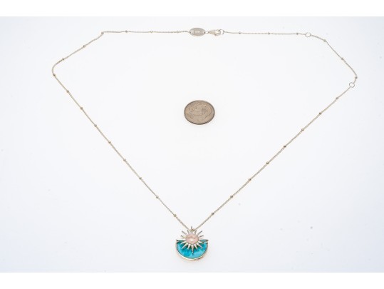 Lot Of Three Sterling Silver Fashion Pieces, Including Blue Topaz Cluster Pendant Earrings