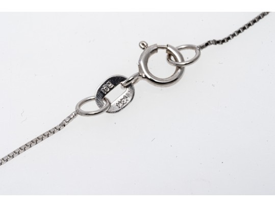 14K White Gold Tanzanite And Diamond Pendant Necklace