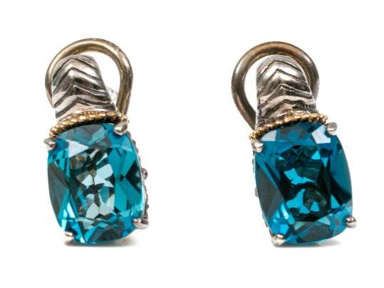 Sterling And 18K London Blue Effy Earrings