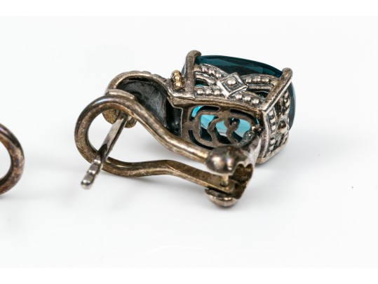 Sterling And 18K London Blue Effy Earrings