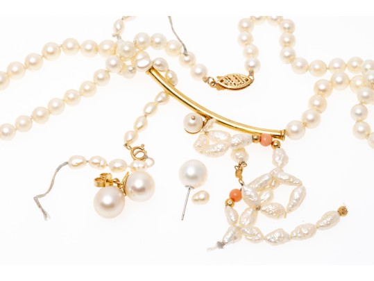 Collection Of 14K And Pearl Jewelry