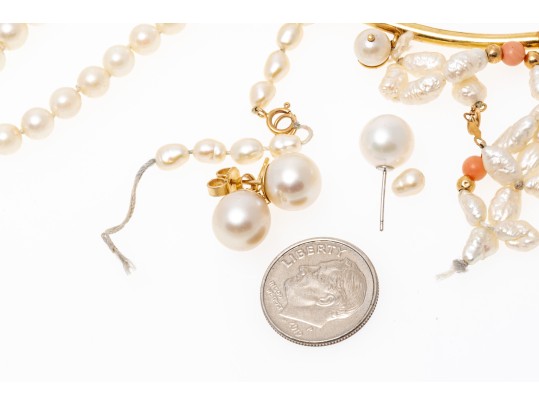 Collection Of 14K And Pearl Jewelry