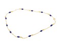 18K Yellow Gold And Deep Blue Elongated Bead Necklace