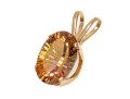 14k Yellow Gold Eye-catching Oval Fantasy Cut Sunrise Mystic Topaz Pendant