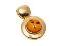 14k Yellow Gold Contemporary Round Amber Pendant