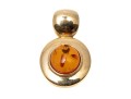 14k Yellow Gold Contemporary Round Amber Pendant