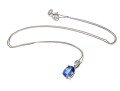 14K White Gold Tanzanite And Diamond Pendant Necklace