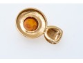 14k Yellow Gold Contemporary Round Amber Pendant