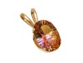 14k Yellow Gold Eye-catching Oval Fantasy Cut Sunrise Mystic Topaz Pendant