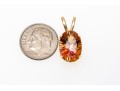 14k Yellow Gold Eye-catching Oval Fantasy Cut Sunrise Mystic Topaz Pendant