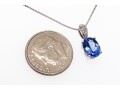 14K White Gold Tanzanite And Diamond Pendant Necklace