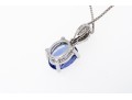 14K White Gold Tanzanite And Diamond Pendant Necklace