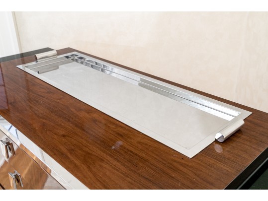 Ralph Lauren Rosewood And Stainless Steel 'Duke' Bar, For Restoration