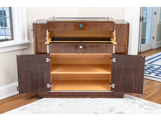 Ralph Lauren Rosewood And Stainless Steel 'Duke' Bar, For Restoration