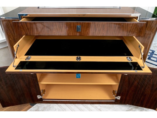 Ralph Lauren Rosewood And Stainless Steel 'Duke' Bar, For Restoration