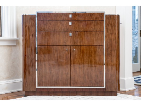 Ralph Lauren Rosewood And Stainless Steel 'Duke' Bar, For Restoration