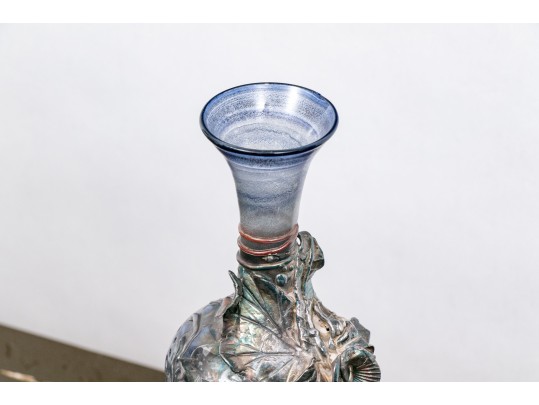 Silver Finished Glass Candlesticks