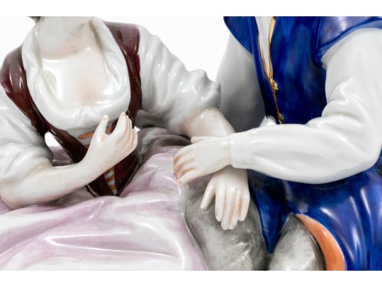 Two Antique Continental Porcelain Figural Groups