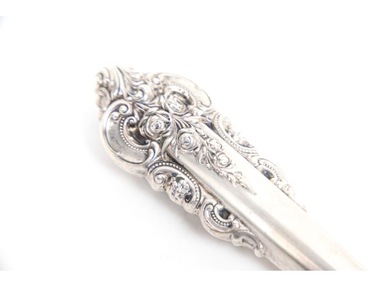English Sheffield Grand Baroque Sterling Handled Cake Knife