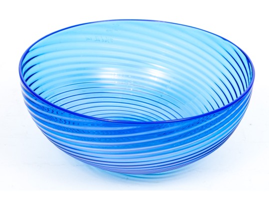 Blue Swirled Glass Bowl