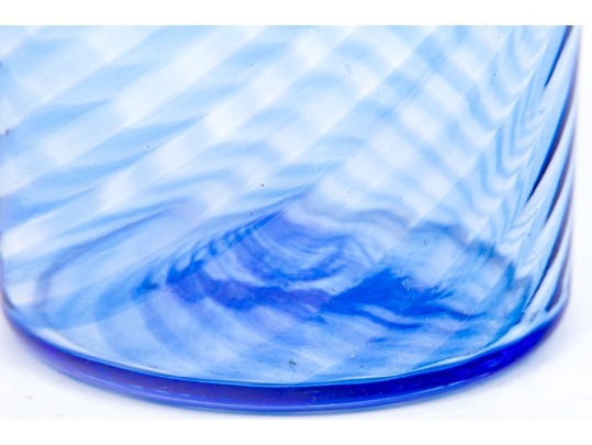 Contemporary Blue Art Glass Vase