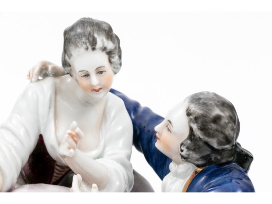 Two Antique Continental Porcelain Figural Groups
