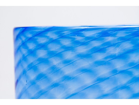 Contemporary Blue Art Glass Vase
