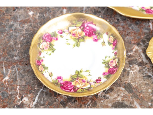 Elegant Golden Rose Royal Chelsea English Bone China Tea Service