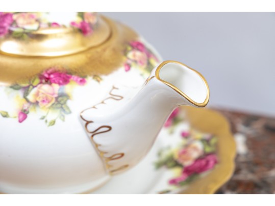 Elegant Golden Rose Royal Chelsea English Bone China Tea Service