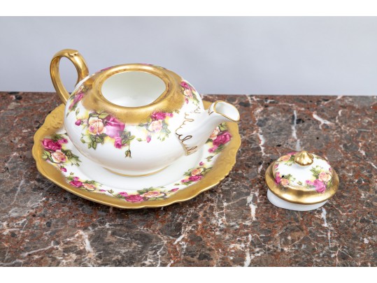 Elegant Golden Rose Royal Chelsea English Bone China Tea Service