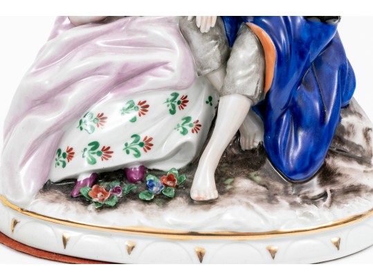 Two Antique Continental Porcelain Figural Groups