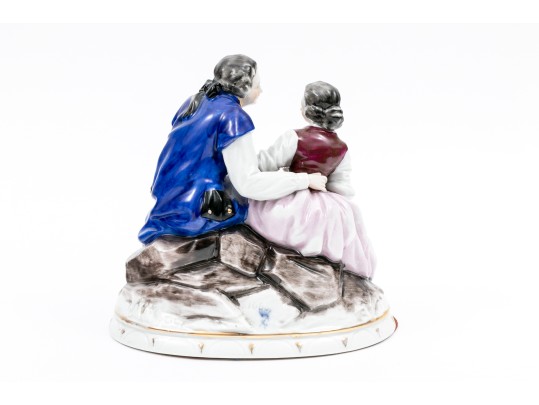 Two Antique Continental Porcelain Figural Groups