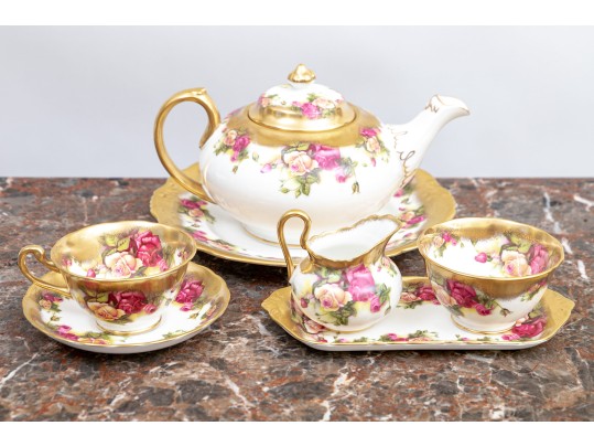 Elegant Golden Rose Royal Chelsea English Bone China Tea Service
