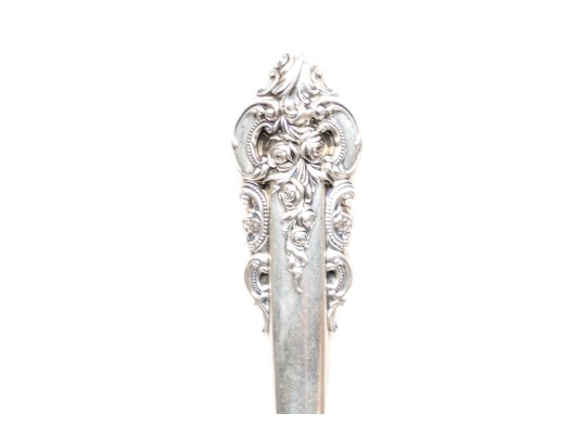 English Sheffield Grand Baroque Sterling Handled Cake Knife