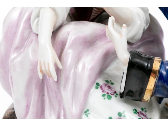 Two Antique Continental Porcelain Figural Groups