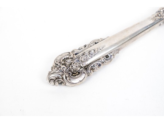 English Sheffield Grand Baroque Sterling Handled Cake Knife