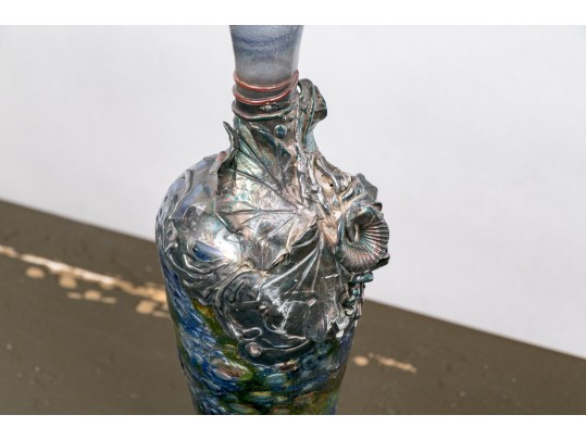 Silver Finished Glass Candlesticks