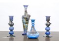 Silver Finished Glass Candlesticks