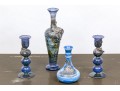 Silver Finished Glass Candlesticks