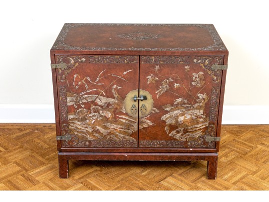 Vintage Chinese Carved And Gilt Finished Chest