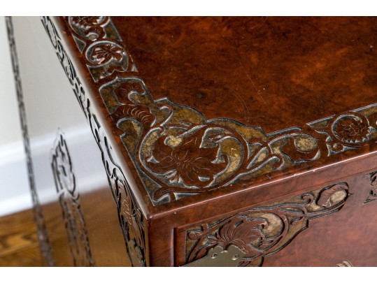 Vintage Chinese Carved And Gilt Finished Chest