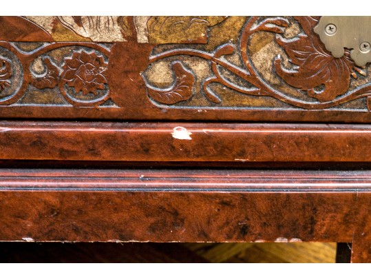 Vintage Chinese Carved And Gilt Finished Chest