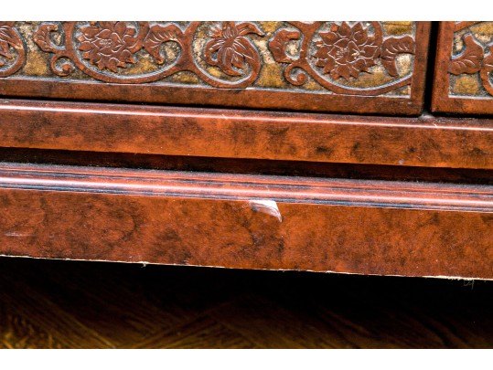 Vintage Chinese Carved And Gilt Finished Chest