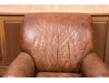 Vintage Leather Upholstered Club Chair With Ottoman 