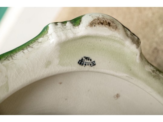 Excellent Red And Green Ceramic Pedestal Jardiniere