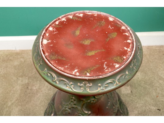 Excellent Red And Green Ceramic Pedestal Jardiniere