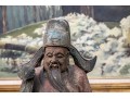 Carved Wood Chinese Lu God Of Fortune Sculpture