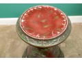 Excellent Red And Green Ceramic Pedestal Jardiniere