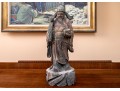 Carved Wood Chinese Lu God Of Fortune Sculpture