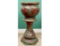 Excellent Red And Green Ceramic Pedestal Jardiniere